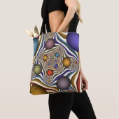Kleurrijke, moderne Abstracte fractale kunst omhoo Tote Bag (Dichtbij)
