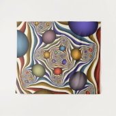 Kleurrijke, moderne Abstracte fractale kunst omhoo Wandkleed (Voorkant (horizontaal))