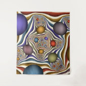 Kleurrijke, moderne Abstracte fractale kunst omhoo Wandkleed (Voorkant)