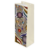 Kleurrijke, moderne Abstracte fractale kunst omhoo Wijn Cadeautas (Achterkant Gekanteld)