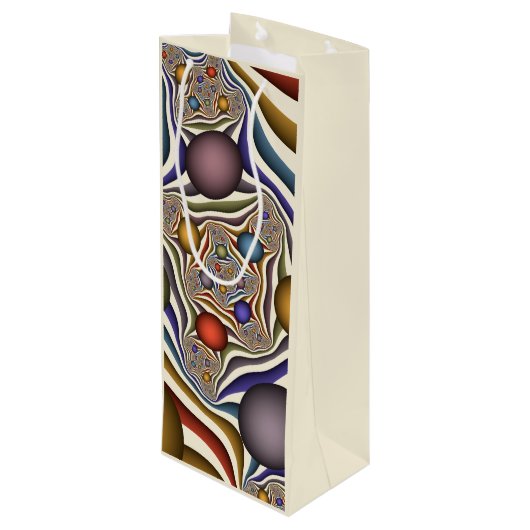 Kleurrijke, moderne Abstracte fractale kunst omhoo Wijn Cadeautas (Achterkant Gekanteld)