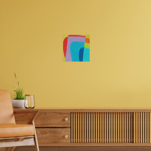 Kleurrijke Moderne Abstracte Geometrische Krommen Poster