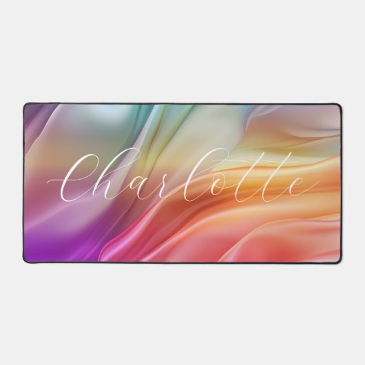 Kleurrijke moderne Abstracte golf gepersonaliseerd Bureaumat (Voorkant)