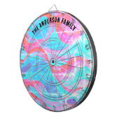 Kleurrijke moderne Abstracte golfpatroon gepersona Dartbord (Voorkant Rechts)