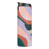 Kleurrijke Moderne Abstracte Kunst Aangepaste Naam Thermosbeker (Geroteerd rechts)