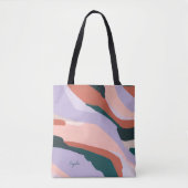 Kleurrijke Moderne Abstracte Kunst Aangepaste Naam Tote Bag (Voorkant)
