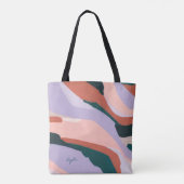 Kleurrijke Moderne Abstracte Kunst Aangepaste Naam Tote Bag (Achterkant)