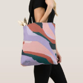 Kleurrijke Moderne Abstracte Kunst Aangepaste Naam Tote Bag (Dichtbij)