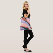Kleurrijke Moderne Abstracte Kunst Aangepaste Naam Tote Bag (Op model)