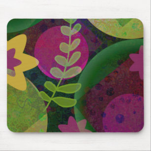 Kleurrijke Moderne Abstracte Kunst Botanische Bloe Muismat