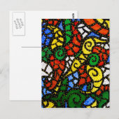 Kleurrijke moderne Abstracte kunst Briefkaart (Voorkant / Achterkant)