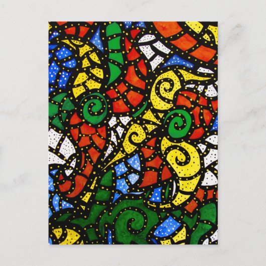 Kleurrijke moderne Abstracte kunst Briefkaart (Voorkant)