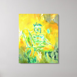 Kleurrijke moderne Abstracte kunst geel Sinaasappe Canvas Afdruk