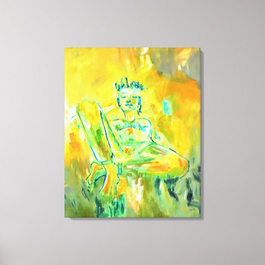 Kleurrijke moderne Abstracte kunst geel Sinaasappe Canvas Afdruk (Voorkant)