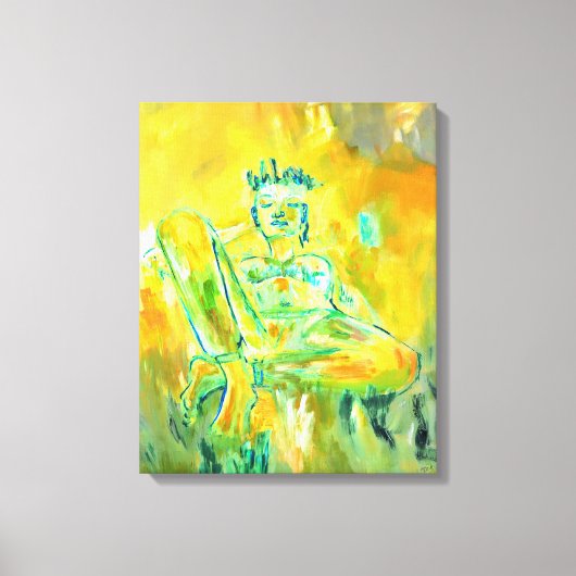Kleurrijke moderne Abstracte kunst geel Sinaasappe Canvas Afdruk (Voorkant)
