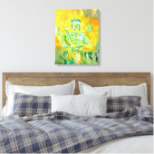 Kleurrijke moderne Abstracte kunst geel Sinaasappe Canvas Afdruk (Insitu (Slaapkamer))