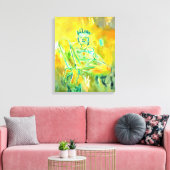 Kleurrijke moderne Abstracte kunst geel Sinaasappe Canvas Afdruk (Insitu (Woonkamer))