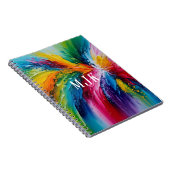 Kleurrijke moderne Abstracte kunst gepersonaliseer Notitieboek (Rechterzijde)