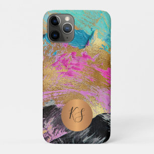 Kleurrijke moderne abstracte kunst gouden glamour Case-Mate iPhone case