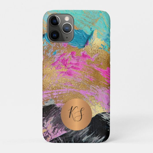 Kleurrijke moderne abstracte kunst gouden glamour Case-Mate iPhone case (Achterkant)