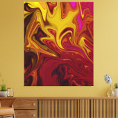 Kleurrijke moderne Abstracte kunst | pasteloliesca Canvas Afdruk (Insitu (Woonkamer))