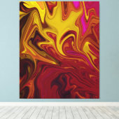 Kleurrijke moderne Abstracte kunst | pasteloliesca Canvas Afdruk (Insitu (Houten vloer))