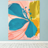 Kleurrijke moderne, Abstracte kunst Roze Blauwe Po Canvas Afdruk (Insitu (Houten vloer))