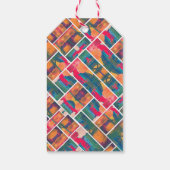 Kleurrijke moderne abstracte kunst verf bedankje cadeaulabel (Achterkant)