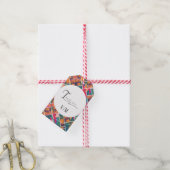 Kleurrijke moderne abstracte kunst verf bedankt cadeaulabel (Met Touw)