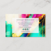 Kleurrijke moderne Abstracte kunst Visitekaartje (Achterkant)