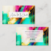 Kleurrijke moderne Abstracte kunst Visitekaartje (Voorkant / Achterkant)