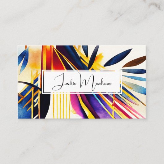 Kleurrijke moderne Abstracte kunst Visitekaartje (Voorkant)