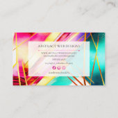 Kleurrijke moderne Abstracte kunst Visitekaartje (Achterkant)