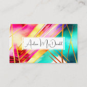Kleurrijke moderne Abstracte kunst Visitekaartje (Voorkant)