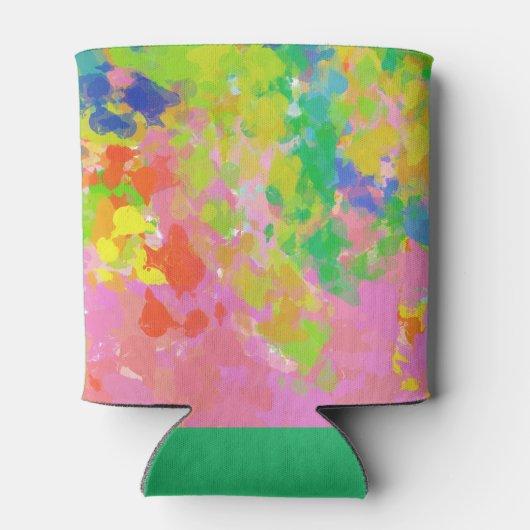 Kleurrijke moderne Abstracte kunst Vrijgezellenfee Blikjeskoeler (Achterkant)