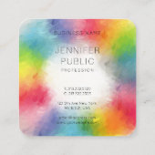 Kleurrijke moderne Abstracte kunstregenboogkleuren Vierkante Visitekaartje (Achterkant)