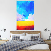 Kleurrijke moderne Abstracte landschapsschilderkun Canvas Afdruk (Insitu (Slaapkamer))