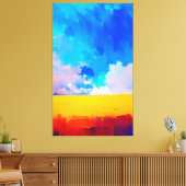 Kleurrijke moderne Abstracte landschapsschilderkun Canvas Afdruk (Insitu (Woonkamer))