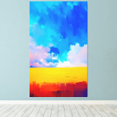 Kleurrijke moderne Abstracte landschapsschilderkun Canvas Afdruk (Insitu (Houten vloer))