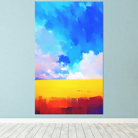 Kleurrijke moderne Abstracte landschapsschilderkun Canvas Afdruk (Insitu (Houten vloer))