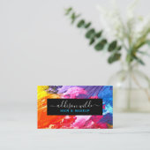 Kleurrijke moderne Abstracte persoonlijke Visitekaartje (Staand voorkant)