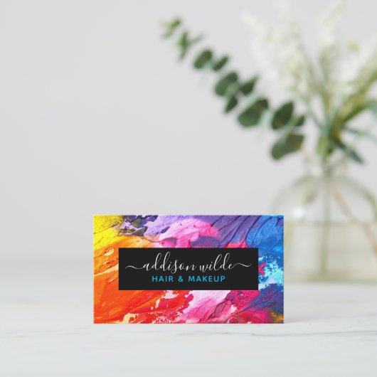 Kleurrijke moderne Abstracte persoonlijke Visitekaartje (Staand voorkant)