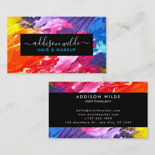 Kleurrijke moderne Abstracte persoonlijke Visitekaartje (Voorkant / Achterkant)