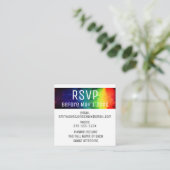 Kleurrijke moderne abstracte regenboog RSVP bijgel Informatiekaartje (Staand voorkant)
