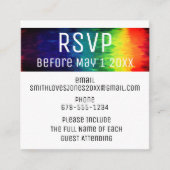 Kleurrijke moderne abstracte regenboog RSVP bijgel Informatiekaartje (Voorkant)