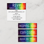 Kleurrijke moderne abstracte regenboog RSVP bijslu Informatiekaartje (Voorkant / Achterkant)