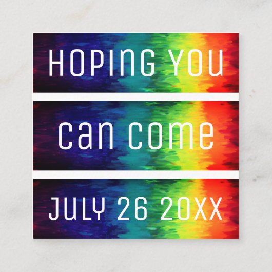 Kleurrijke moderne abstracte regenboog RSVP-enclos Informatiekaartje (Achterkant)