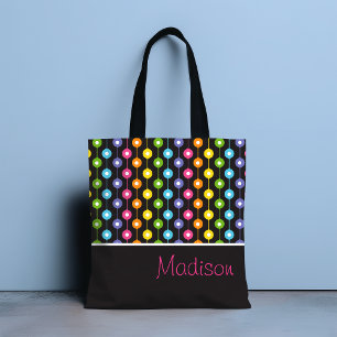 Kleurrijke moderne Abstracte regenboogpatroonnaam Tote Bag