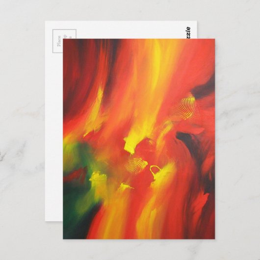 Kleurrijke moderne, Abstracte schilderijen met exp Briefkaart (Voorkant / Achterkant)