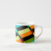 Kleurrijke Moderne Abstracte Strepen & Monogram Espresso Kop (Rechts)